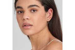  Rising Star - Ear studs - Silver / Rhodium plated - Opal - 5cm